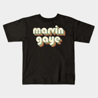 Retro Vintage Rainbow Marvin Letters Distressed Kids T-Shirt